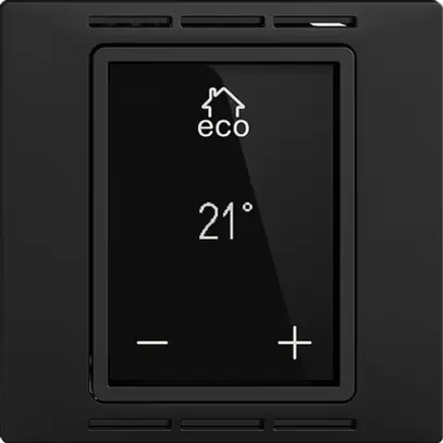 Thermostat d'ambiance EDIZIOdue F noir, avec écran, chauff.sol&conv. 