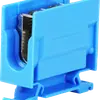 Borne de dérivation Woertz 16…35mm² 125A 750V vis 2×1 rail DIN 35mm bleu 