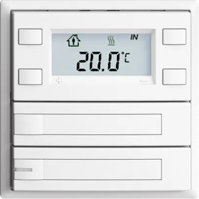 Poussoir RTH ENC KNX 2× EDIZIOdue F blanc, avec pap.+LED RGB 