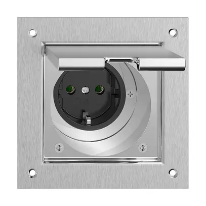 Prise SCHUKO FH PMKV 16A, 250VAC, L+N+PE laiton nickelé 