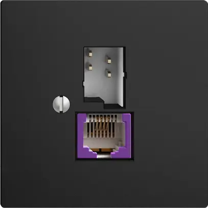 Prise T+T 6P/1×RJ45 DSL-à large bande EDIZIOdue noir 