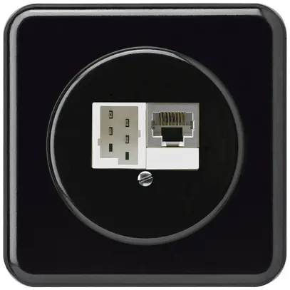 Scatola di raccordo INC basico 1×RJ45s+1×TT83 nero 