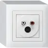 Presa di raccordo AP kallysto S-video+audio RCA bianco 