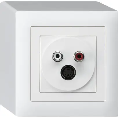 Presa di raccordo AP kallysto S-video+audio RCA bianco 