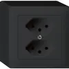 AP-Steckdose kallysto 2×T13 schwarz 