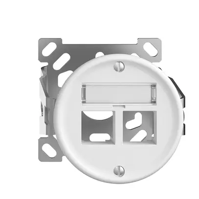 Kit de montage AP S-One STANDARDdue QX CO pour 2×RJ45 droite, blanc 