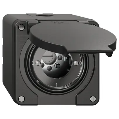 Interruttore rotativo NAP NEVO, 0/2L, senza cilindro, KS, 0-1-0-1, nero 