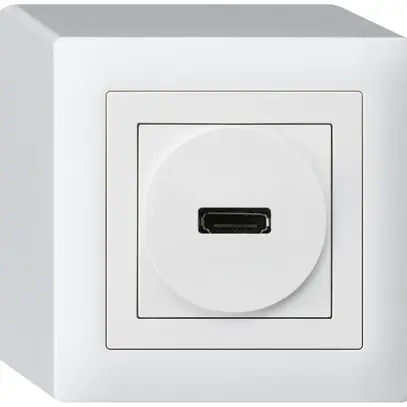 AP-Anschlussdose kallysto HDMI mit Schraubanschluss weiss 