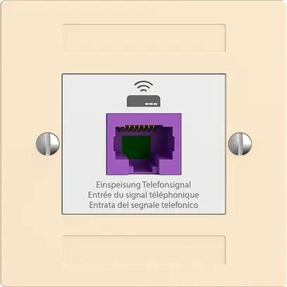 Prise de retour EDIZIOdue F 1×RJ45 p.Swisscom VoIP, 8 pôles, UTP, vanille 