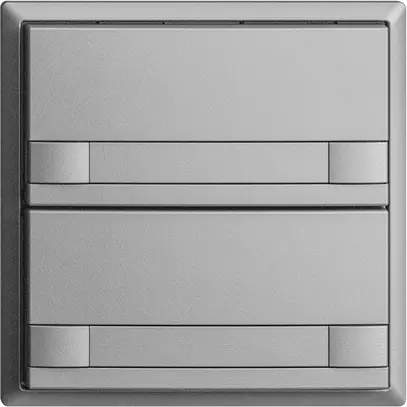 Poussoir ENC KNX 2× EDIZIOdue colore silver RGB sans LED avec insert papier 