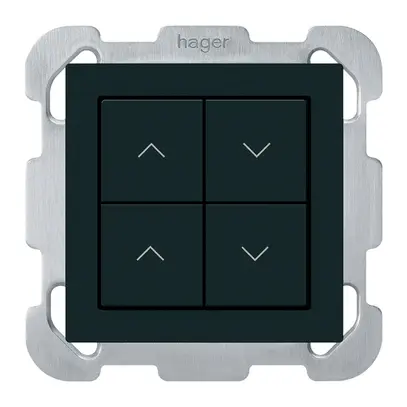 Pulsante per tapparelle KNX INC Hager BA kallysto B quadruplo 77×77mm nero 