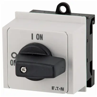 Interrupteur rotatif INC EN-HORS ETN, P1, 25A, 3P, 1F, 1O, bouton noir 