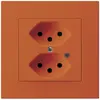 Prise ENC Hager KPR, 2×T13, illuminé, 10A 250V, orange 