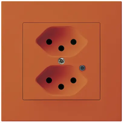 Presa INC Hager KPR, 2×T13, illuminata, 10A 250V, arancione 