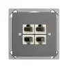Presa INS 4×RJ45/u 4P sep.EDIZIOdue grigio scuro ITplus 