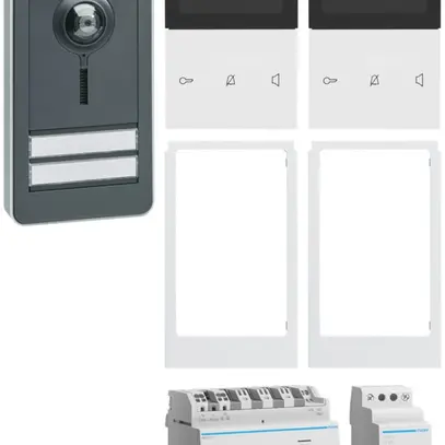 Kit vidéo elcom.home p.2appart.poste intérieure blanc/extérieure anthracite 