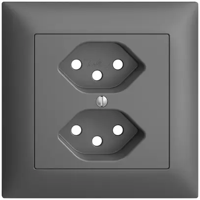 Kit frontal EDIZIOdue gris foncé 88×88mm 2×T13 avec shutter 