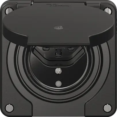 Prise NEVO N.CO, 1×T23, IP21, a.LED, noir 