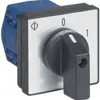 Interruttore rotativo INS K&N, 20A/690V 0/1L, manopola ne, 48×48mm, Ø6mm, "0-1" 