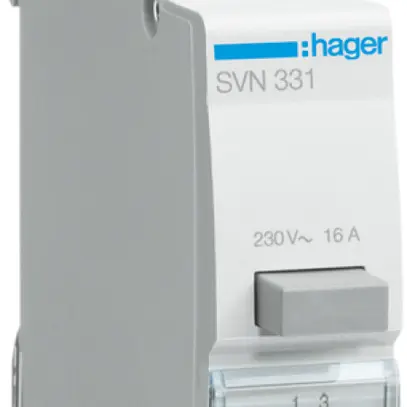 Pulsante INS Hager 16A 230V 2 chiusura 0 apertura 0 invertitore grigio 1UM 