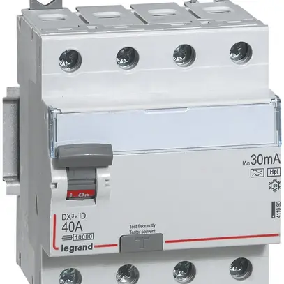 Interrupteur différentiel Legrand DX3standard 4P 400V 63A 0.03A type F 4UM 