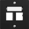 Montageset EDIZIOdue Geradeauslass, für 2×RJ45 freenet, schwarz 