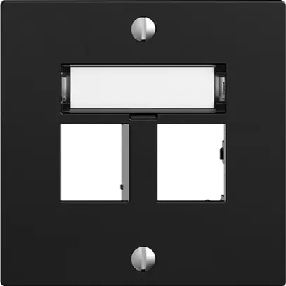 Montageset EDIZIOdue Geradeauslass, für 2×RJ45 freenet, schwarz 