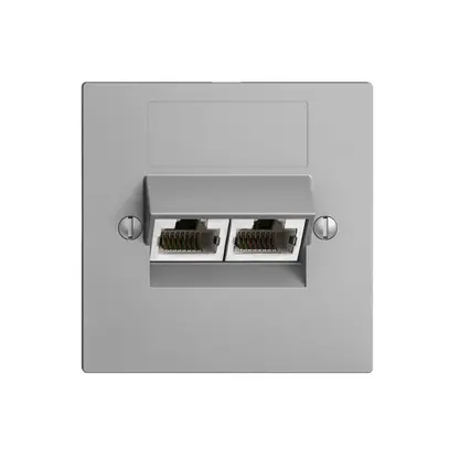 Prise ENC 2×RJ45/s 4P sép.EDIZIOdue silver ITplus 