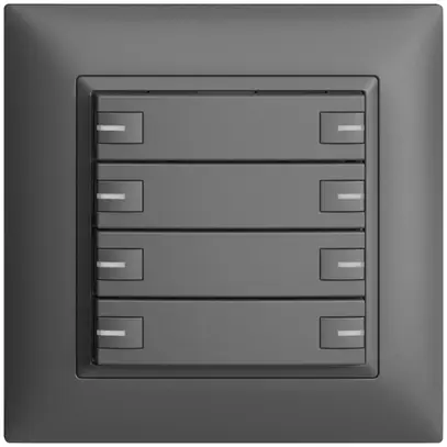 Poussoir ENC KNX 8× EDIZIOdue gris foncé RGB avec LED 