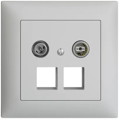 Prise multimédia 11dB ENC Edue FMI, prise terminale/passage, 2×RJ45 Keystone grc 