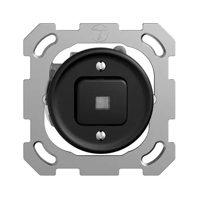 Contact à poussoir lum.ENC STANDARDdue A-R/1P noir, lentille LED jaune 