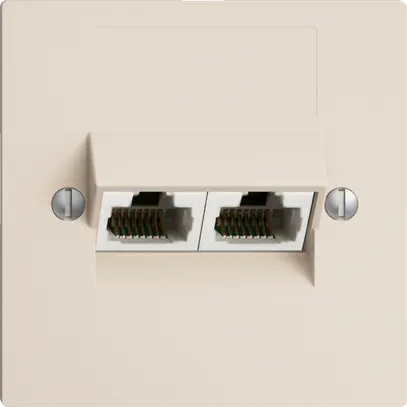 Inserto per presa di raccordo INC 2×RJ45/u 4P sep.EDIZIOdue crema ITplus 