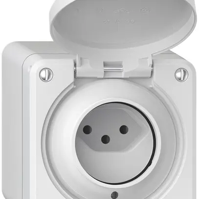 Presa AP robusto 1×tipo 13 luminoso IP55 bianco 