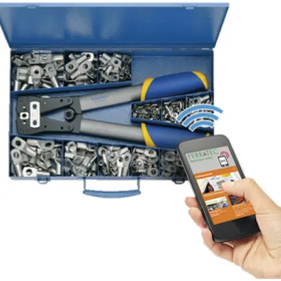 Coffret d'assortiment Ferratec SK65BNFC cosses tubulaires à sertir et outil 