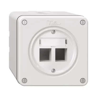 Kit de montage NAPU Feller Keystone, pour sortie droite, double, blanc 