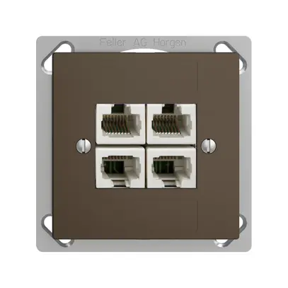 Presa INS 4×RJ45/u 4P sep.EDIZIOdue coffee ITplus 