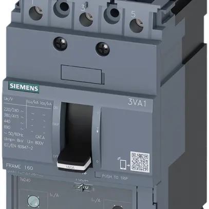 Disjoncteur de puissance Siemens SENTRON 3VA1 3L 88…125A Ii=5…10× N-25kA bc 