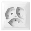 AP-Steckdose SIDUS 3×T13/1 weiss glänzend mit shutter 