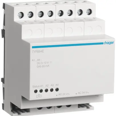 Module d'extension AMD Hager quadruple pour sortie analogique KNX 