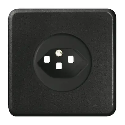 Kit frontale INC FH 1×T23 nero per presa con morsetti innest. 