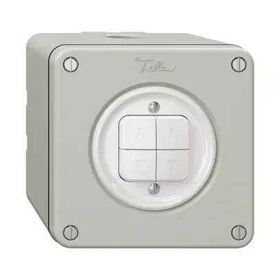 NAPU-Storentaster NEVO, 2-Kanal, Anbauhöhe 65 mm, 87×87 mm, lichtgrau 