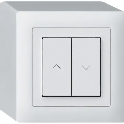 Poussoir pour stores KNX AP Hager BA kallysto Q double 88×88mm blanc 