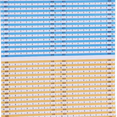 Feuille bande indicatrice R&M VS Modular 001-020 bleu/orange 