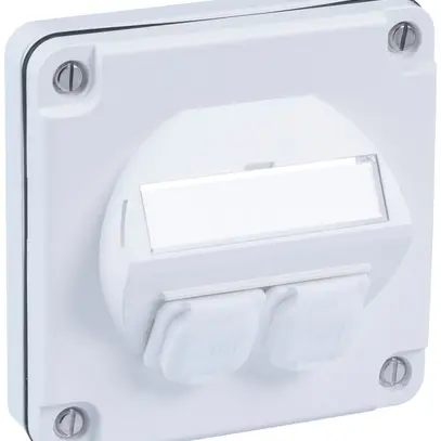 Prise de raccordement ENC R&M SplashLine, pour 2×cat.6A, IP54, blanc 