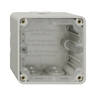 Partie inférieure de boîtier NAP NEVO, 1×1, a.joint, H=54mm, 3×M20, 87×87mm, grc 