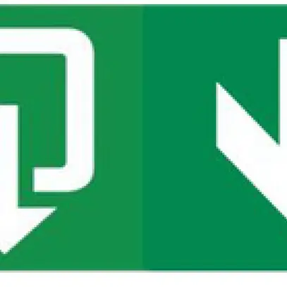 Pictogramme pour luminaire de secours LEG U34LED, biface, voie d'évacuation 