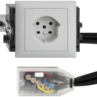 Presa INS EDIZIOdue T15 grigio chiaro, 49…69mm per cavo piatto Technofil 