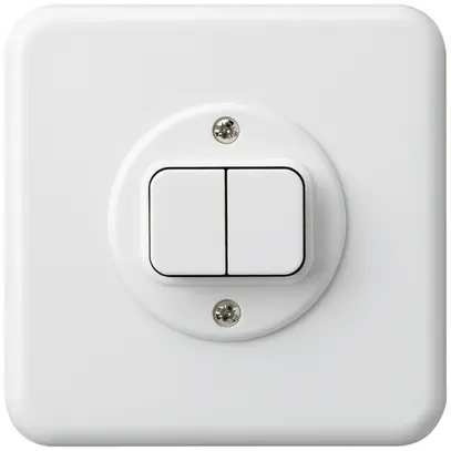 Kit front. INC basico 86×86 bianco per interr.c.bottone doppio 