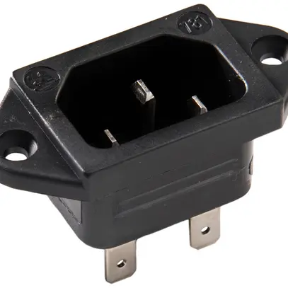 Fiche d'appareils INC type C14 (E) ELBRO 10A 230VAC max.70°C 4.8mm noir IP20 