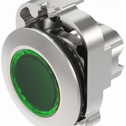 Signal lumineux INC EAO45, vert lum.front., gris sable, plat 